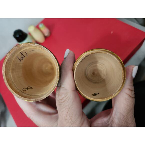 Vintage set 5 Russian Nesting Dolls Unique Artsy Asian Floral Design - Picture 6 of 6